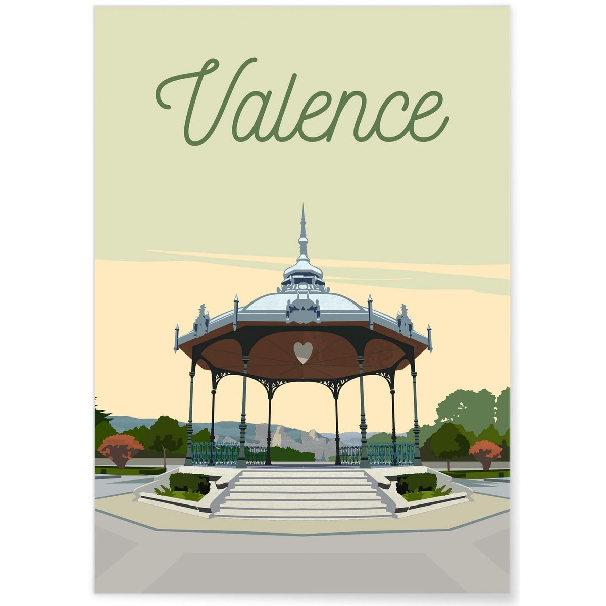Affiche ville Valence blanc, L'AFFICHERIE