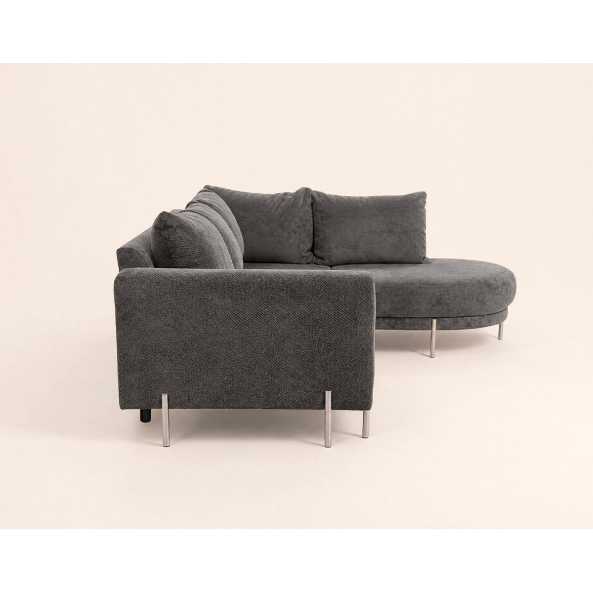 Canapé d'Angle droit 4 places - GABIN gris, BEST MOBILIER
