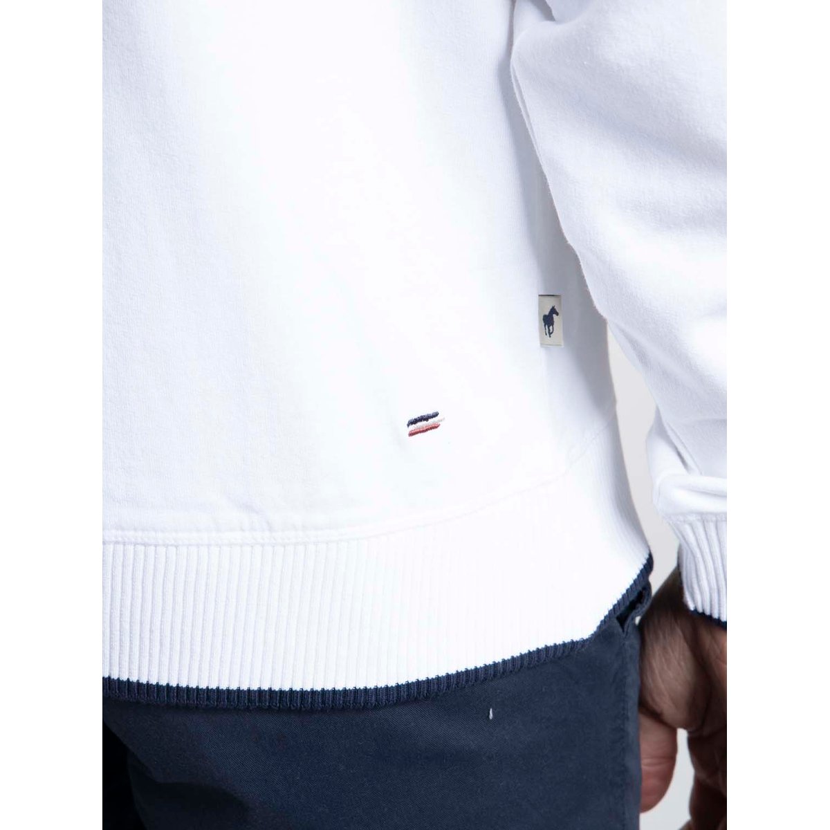 Sweat manches longues coton SENLIS blanc, GENTLEMAN FARMER