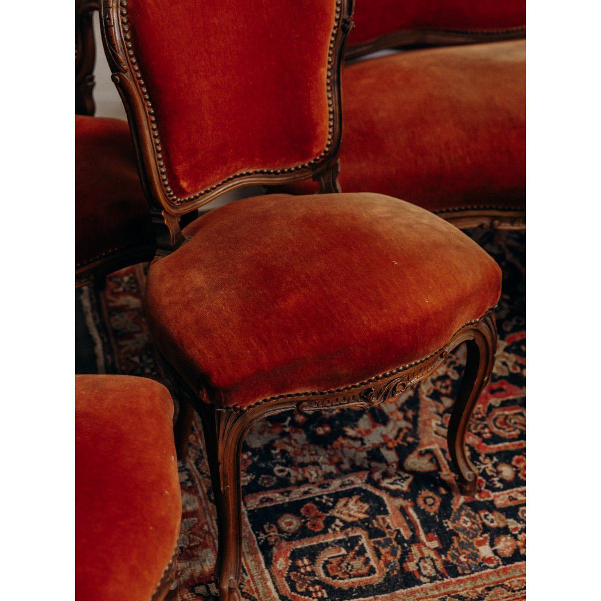 Salon style Louis XV Ernest N°1612 - Bon état bois foncé, DEBONGOUT