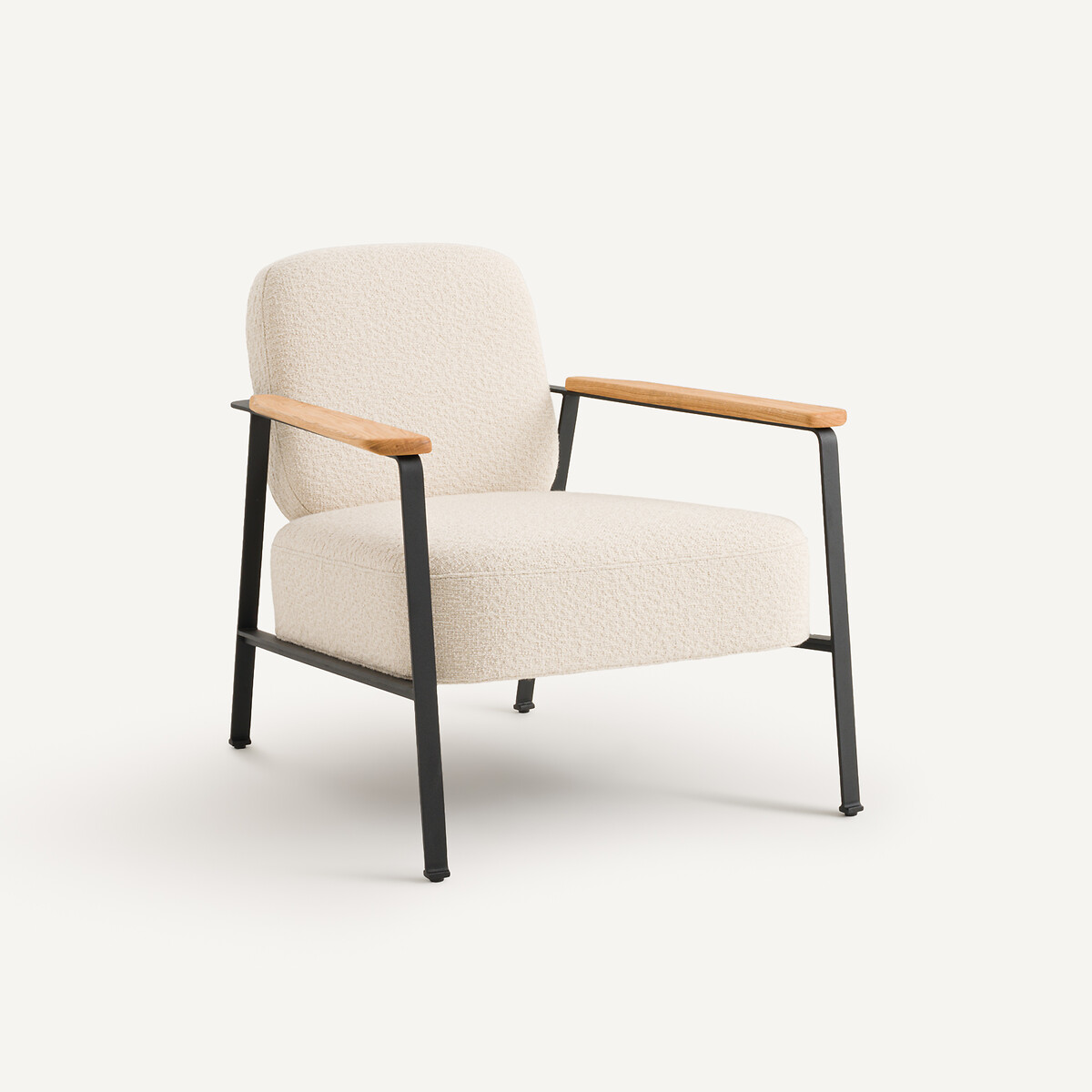 Fauteuil en tissu bouclette et métal, ABRAXAS ecru, AM.PM