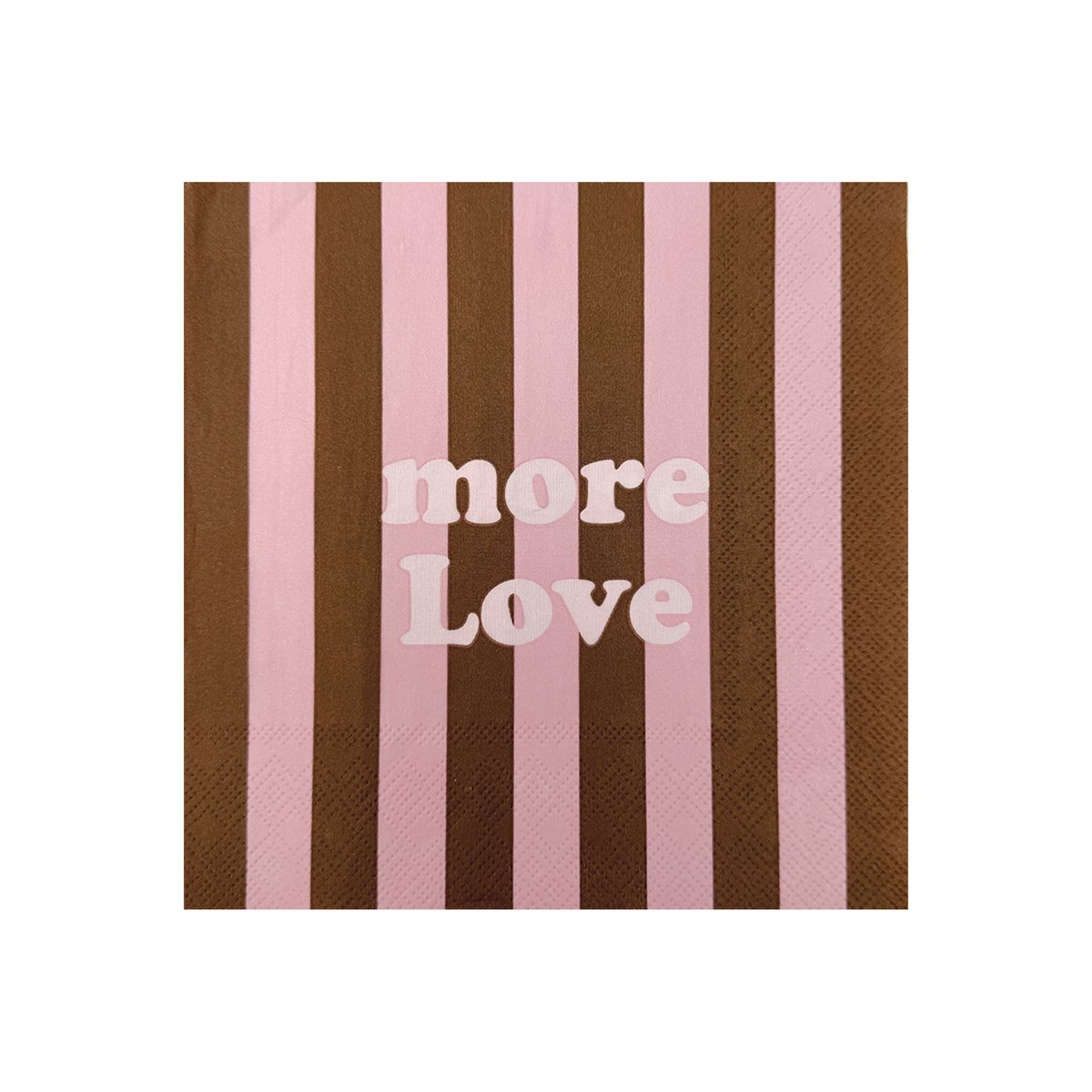 Lot de 20 serviettes en papier MORE LOVE rayées rose, OPJET