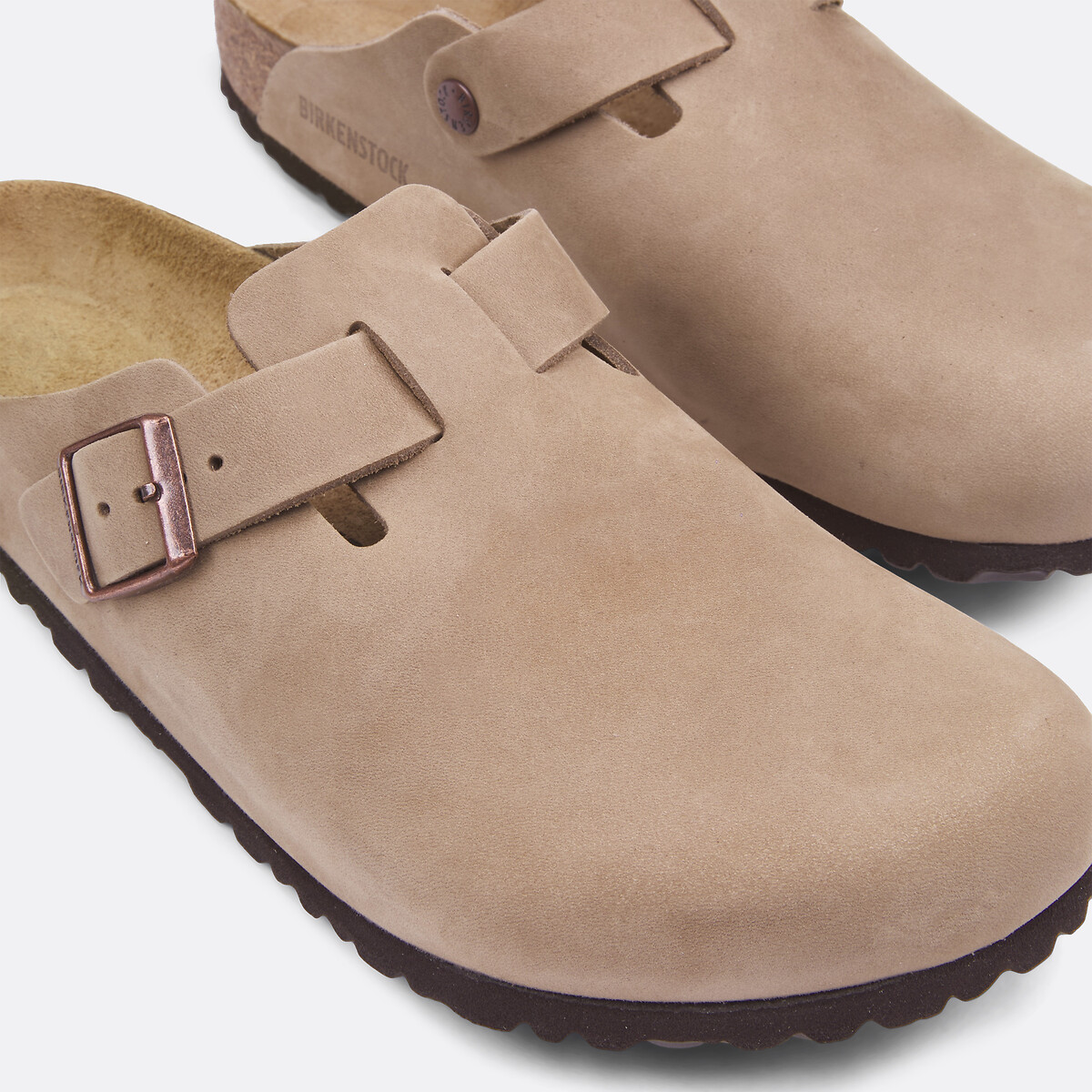 Sabots en cuir Boston marron, BIRKENSTOCK