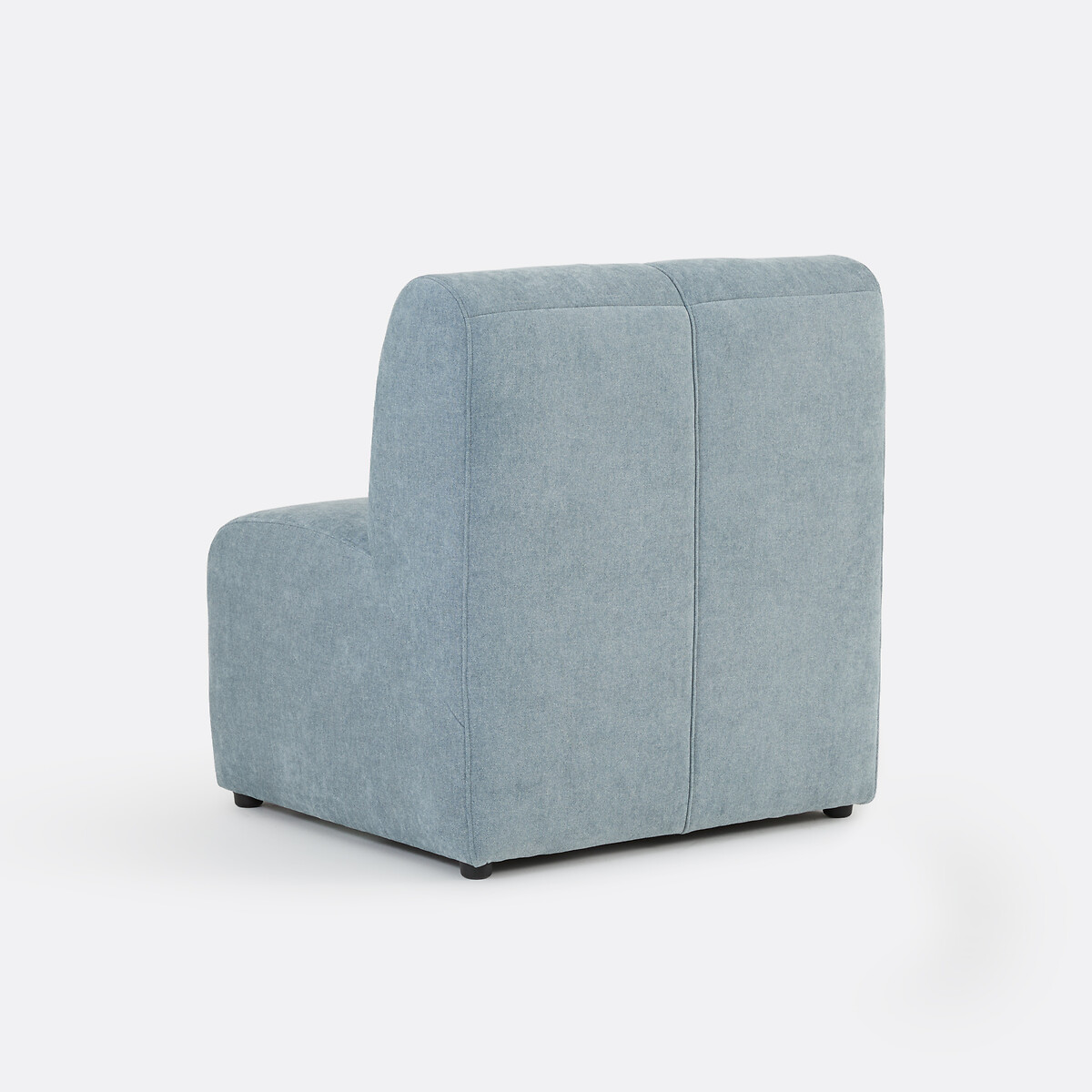 Elemento seduta modulare da tavolo, 1 posto, in ciniglia fine, ANETA blu vintage, LA REDOUTE INTERIEURS