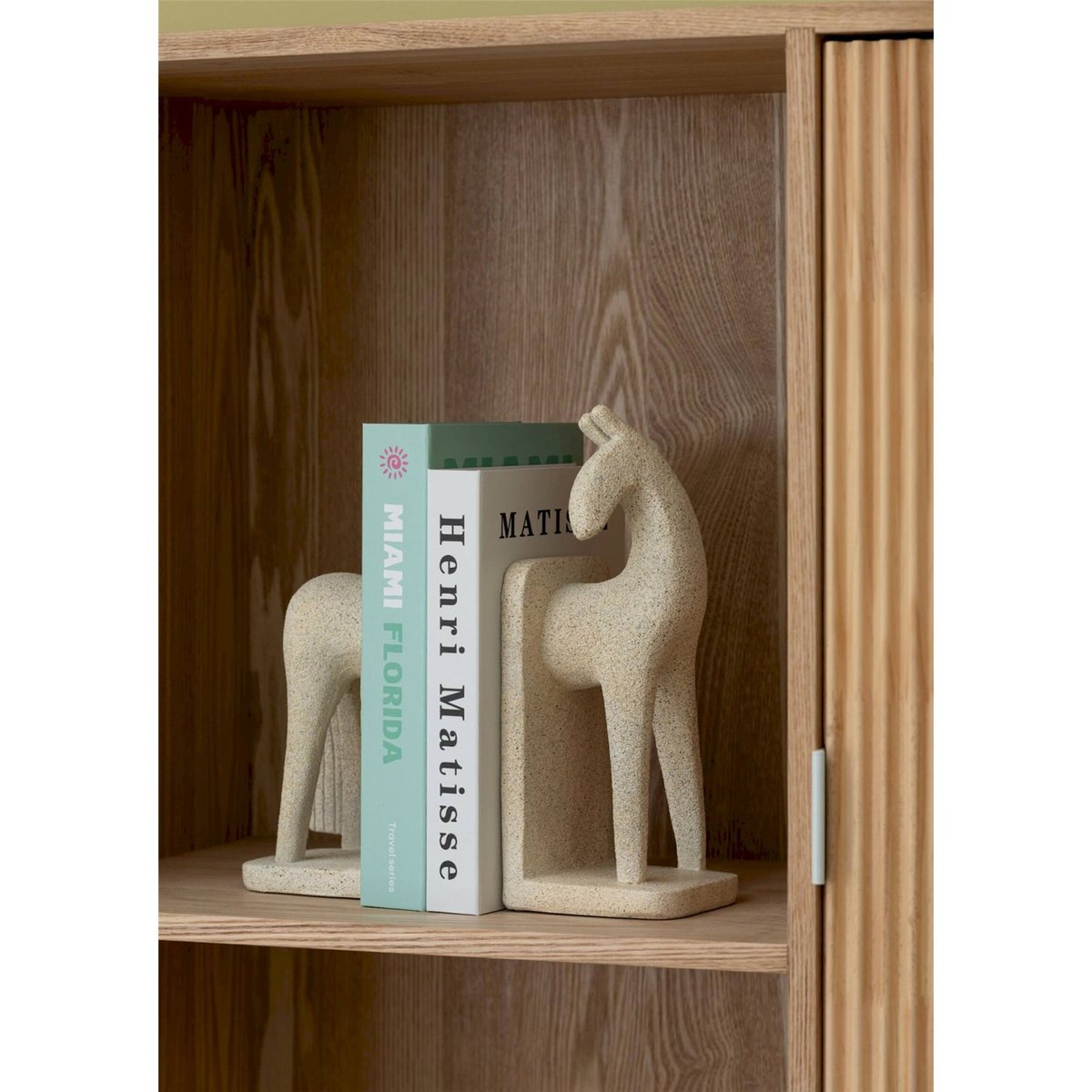 Serre-livres cheval moderne, Lot de 2 beige, RECOLLECTION