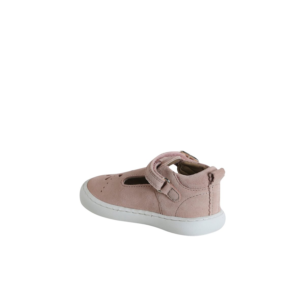 Sandales salomés cuir bébé rose poudré, VERTBAUDET