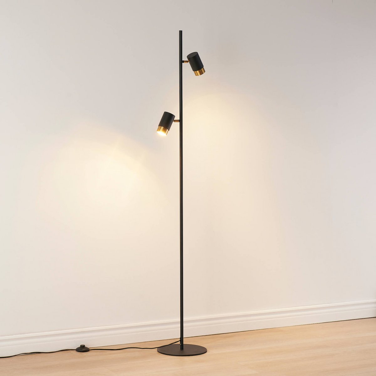 Grand lampadaire multi spot - ELYA noir et doré, KOSILUM