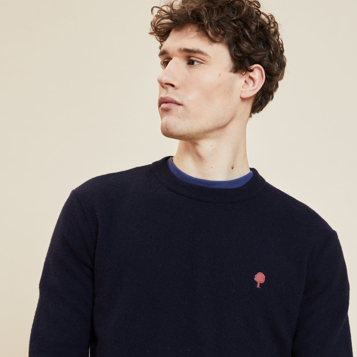 Pull laine MARLY bleu marine, FAGUO