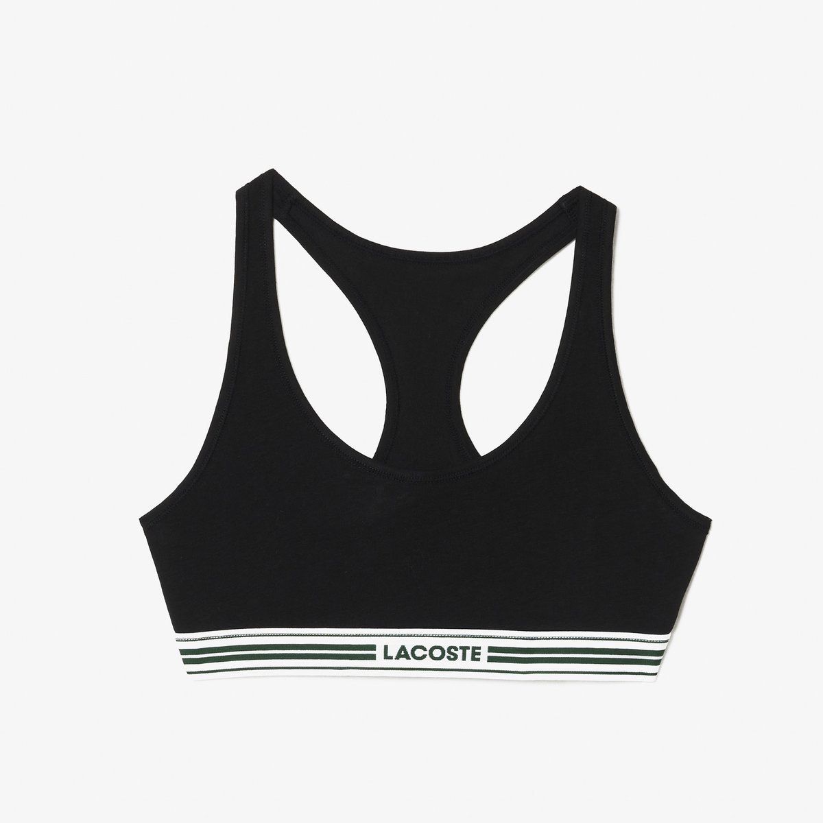 Brassière coton stretch bande contrastée noir-031, LACOSTE