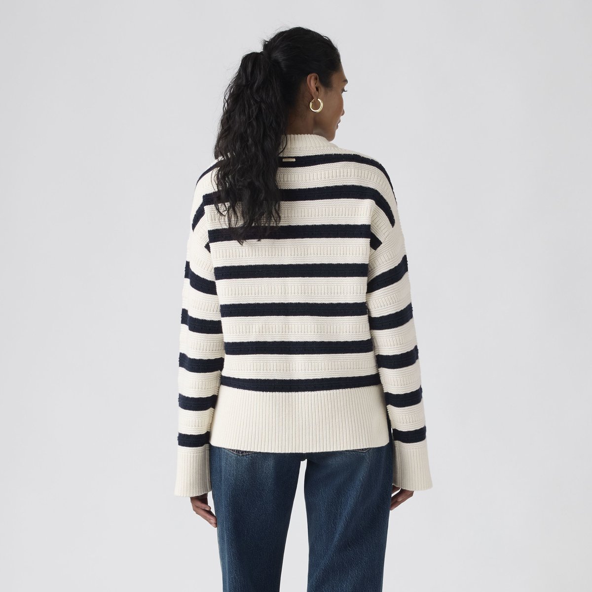 Pull col rond Candide multicolore - emma stripe egret, LEVI'S