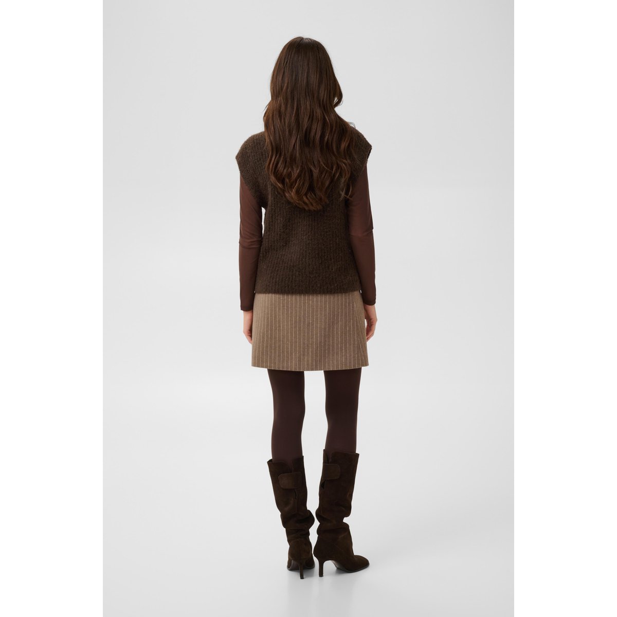 Pullover tricoté marron coffee bean melange, CULTURE