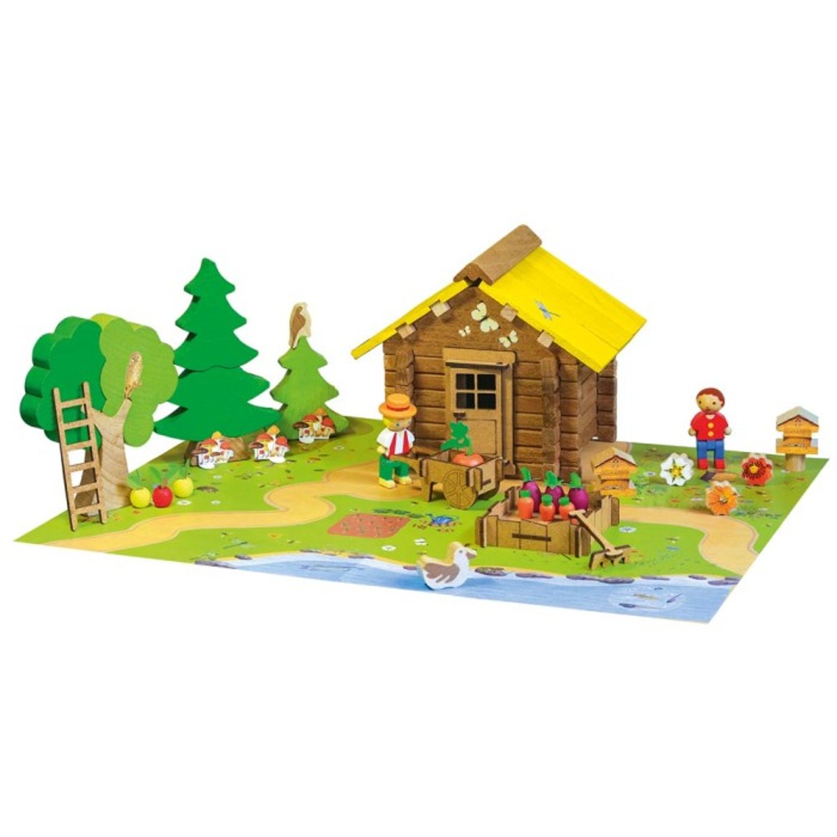 Ma ferme en bois 95 pièces marron, JEUJURA