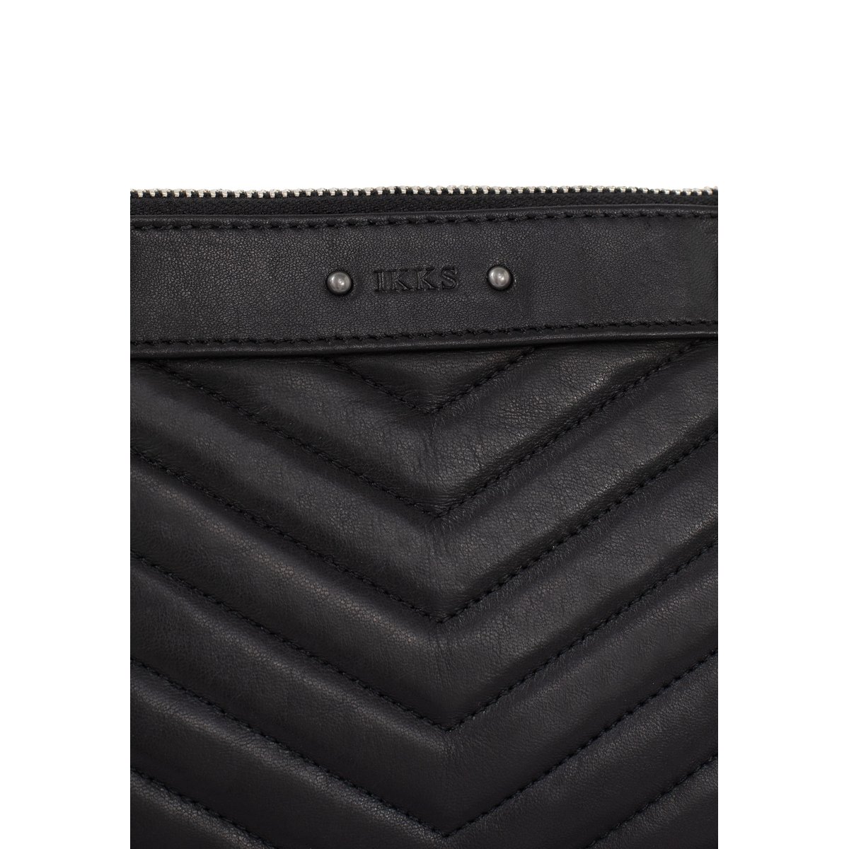 Sac à main double pochette en cuir matelassé 1440 REPORTER noir, IKKS