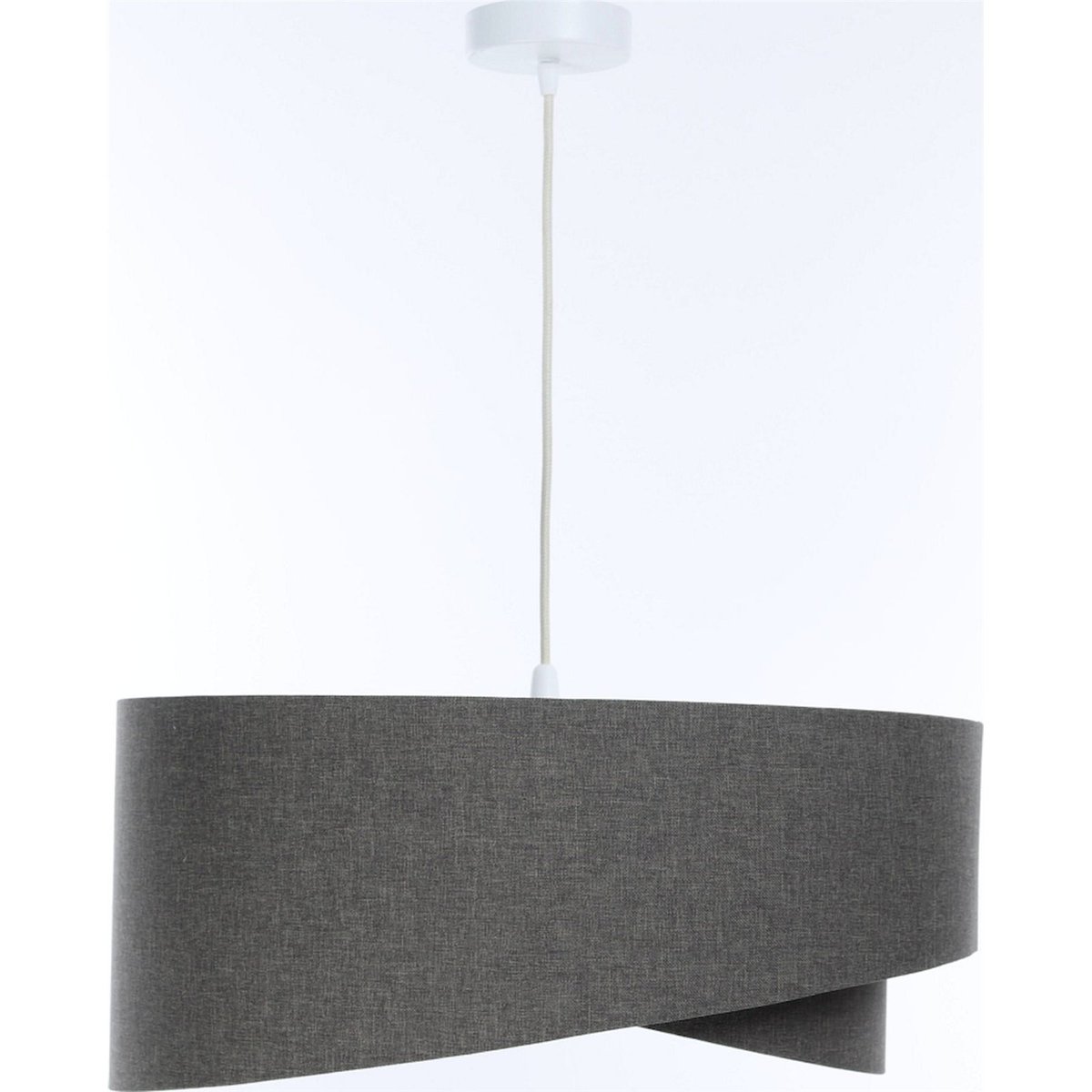 Suspension en tissu rond Boho beige crème en tissu structuré, BPS KONCEPT