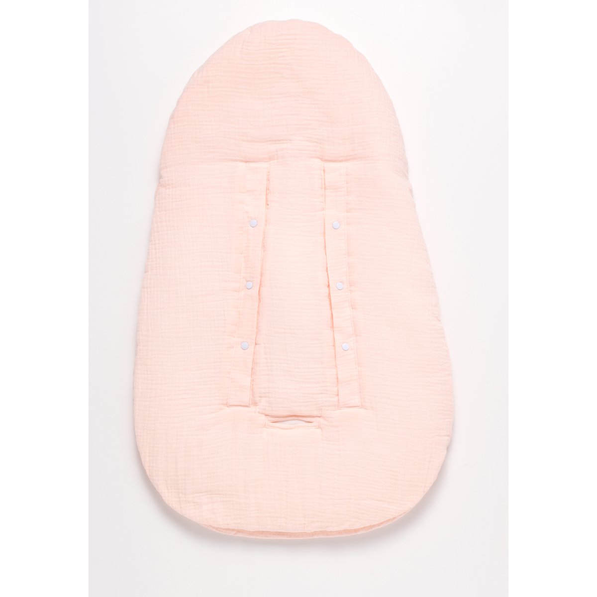 Nid d'ange bébé 5 attaches en double gaze de coton rose, SAUTHON