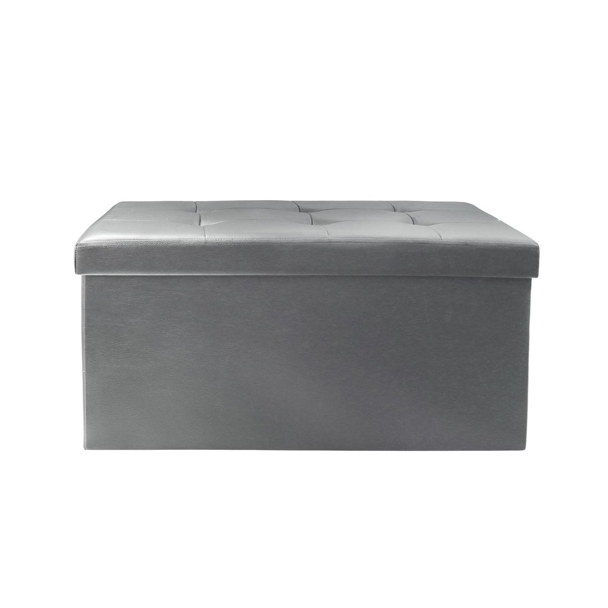 Banc coffre de rangement en polyuréthane Zoé Gris gris, EDEN