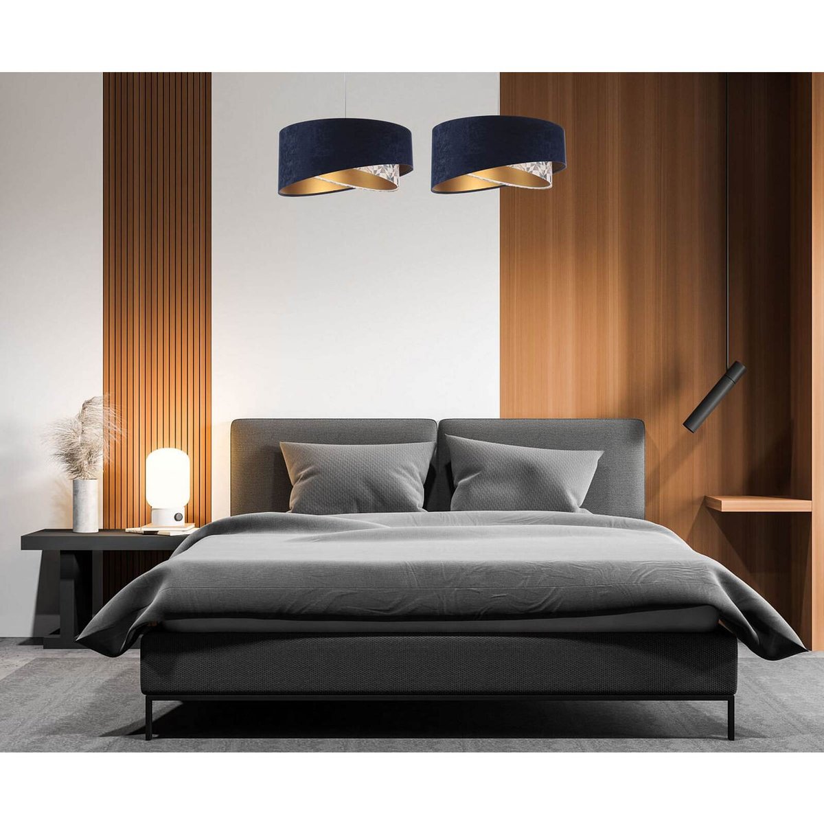 Suspension en tissu, GALAXY ASYMETRIC bleu marine, multicolore, or, BPS KONCEPT