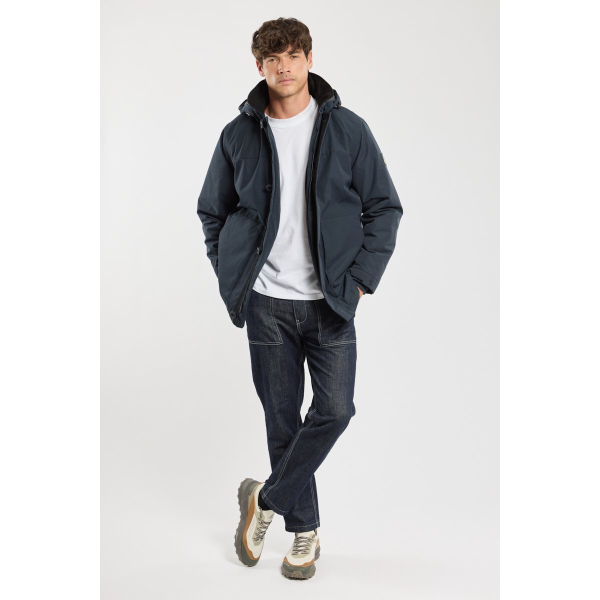 Parka courte en polyester recyclé HIGHWARM navy, BERMUDES