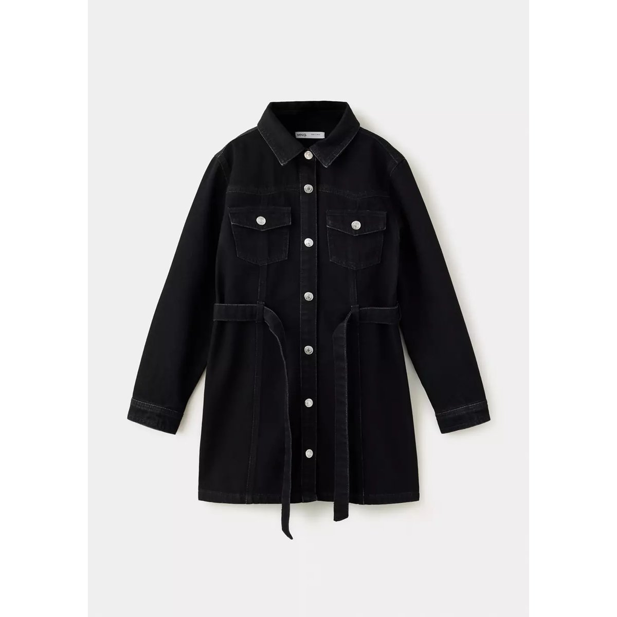 Robe courte en jean black denim, MANGO KIDS