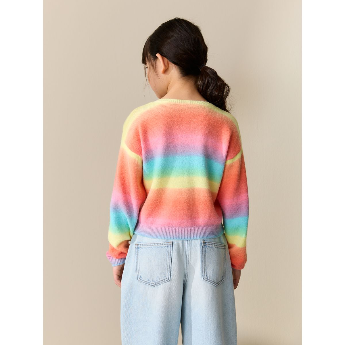 Cardigan à boutons rayure arc-en-ciel, NEXT