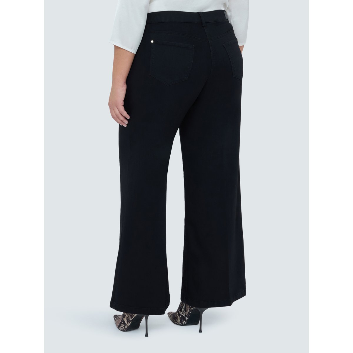 Jean Wide Leg lavage total black noir, FIORELLA RUBINO