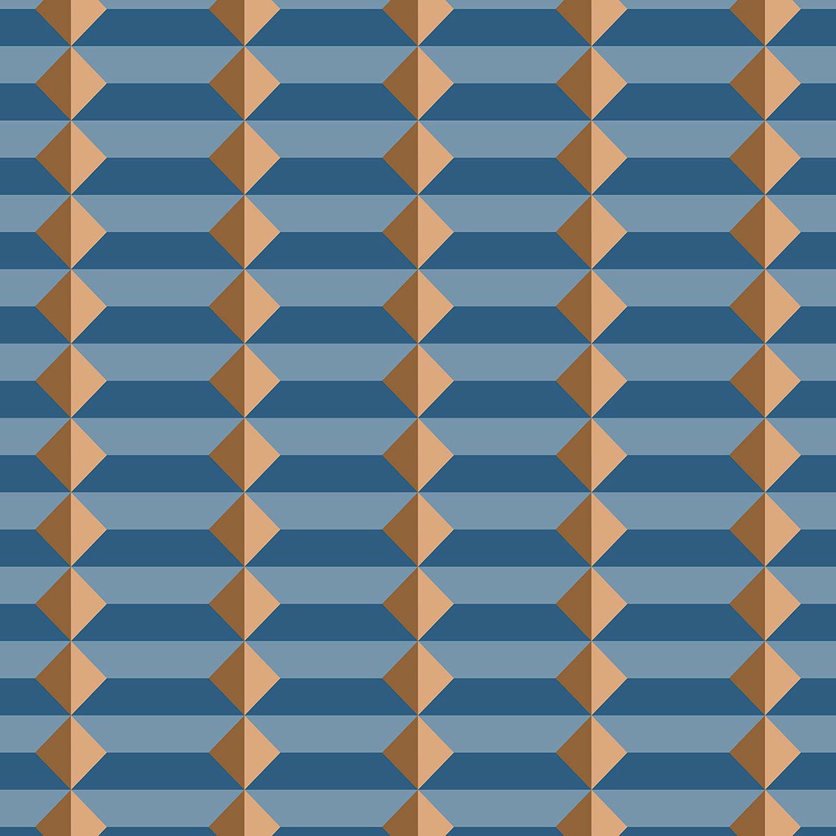 Papier peint, op art bleu bleu, HEXOA
