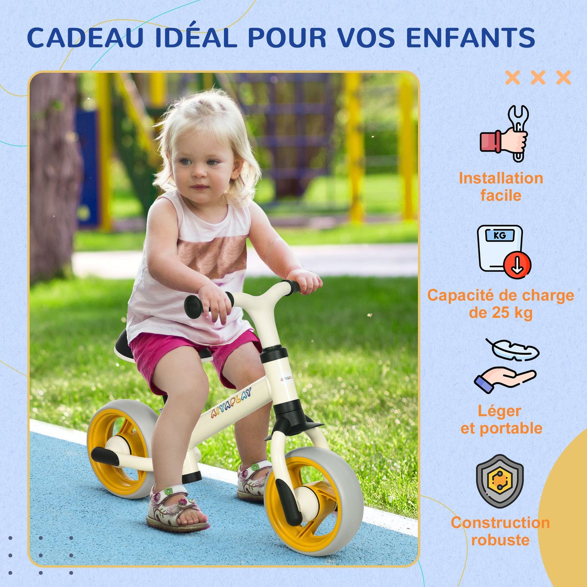 Vélo d'équilibre pour enfants Acier Orange orange, blanc, noir, gris, AIYAPLAY