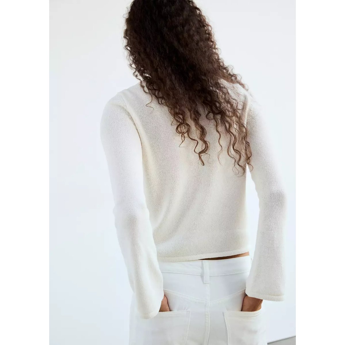 Pull maille col bateau écru, MANGO