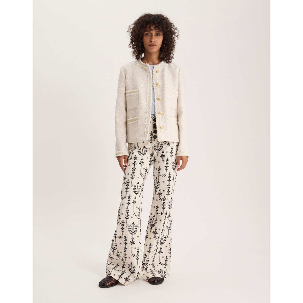 Veste Adelaïde en coton ecru, INES DE LA FRESSANGE PARIS