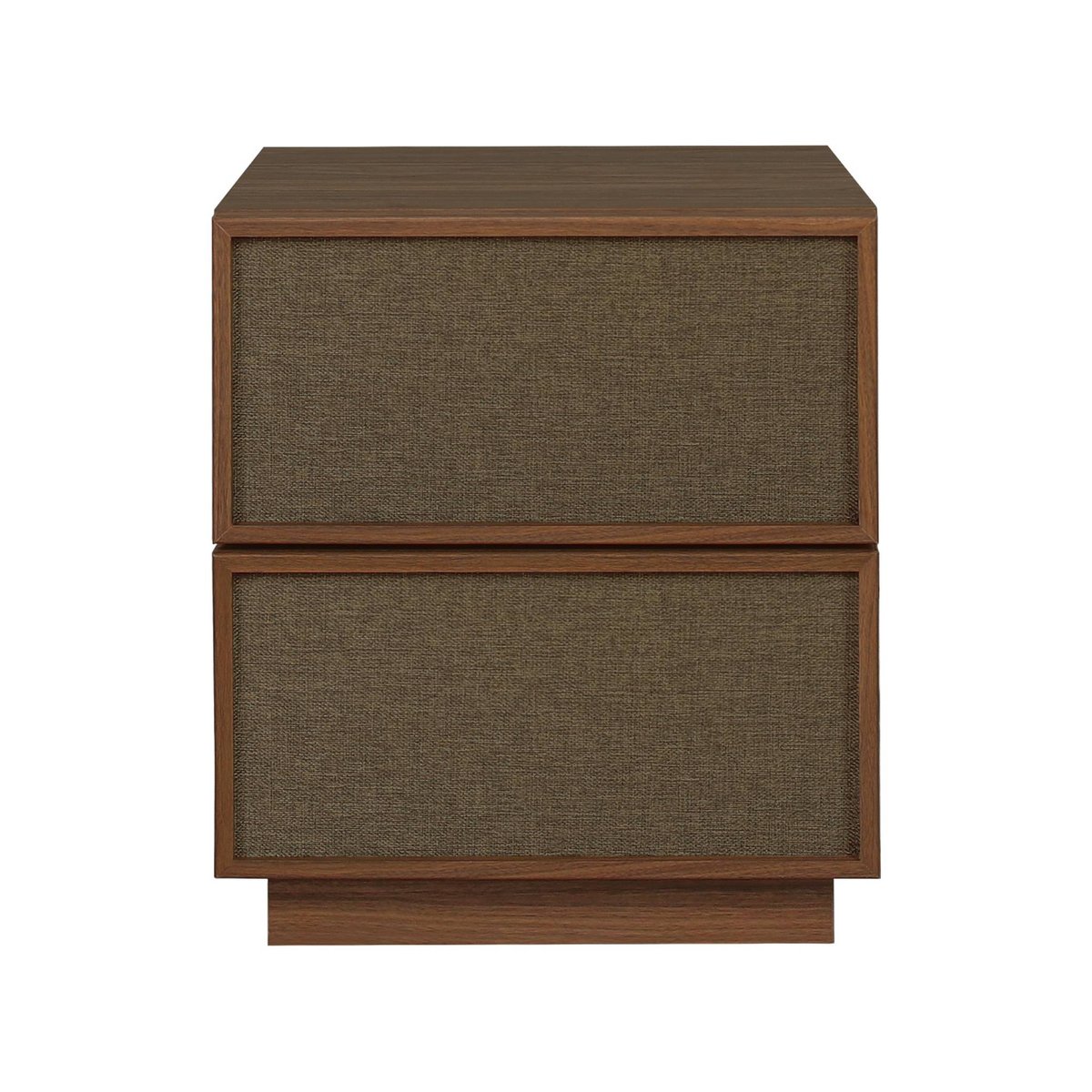 Table de chevet décor bois et tissu 2 tiroirs  KUBA noyer, SWEEEK