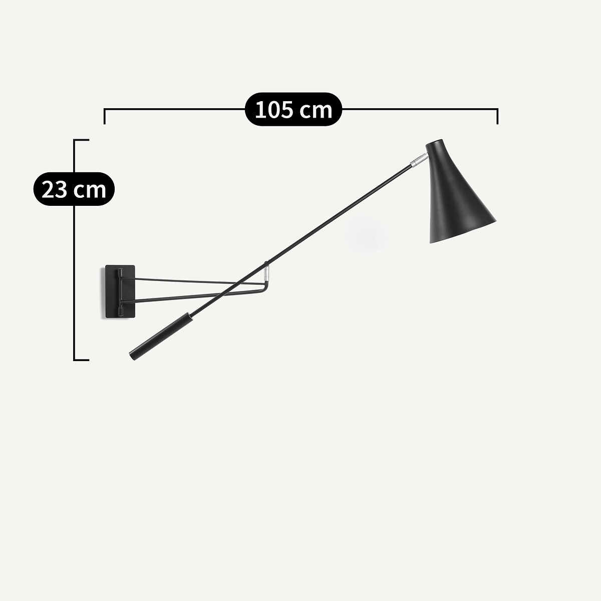 Jameson Articulated 1-Arm Wall Light black, AM.PM