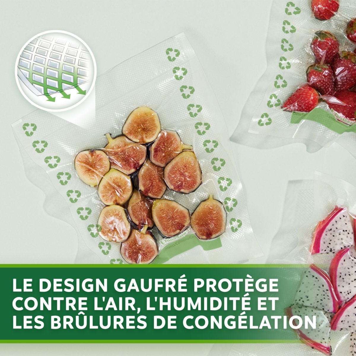 Sac sous vide FSBE3202X01 25 sacs 3.87l couleur unique, FOODSAVER