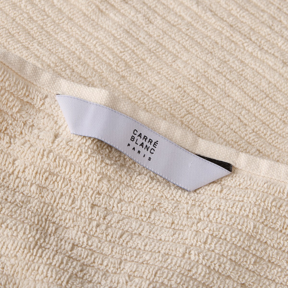 Serviette de toilette coton bio BUNDI creme, CARRE BLANC