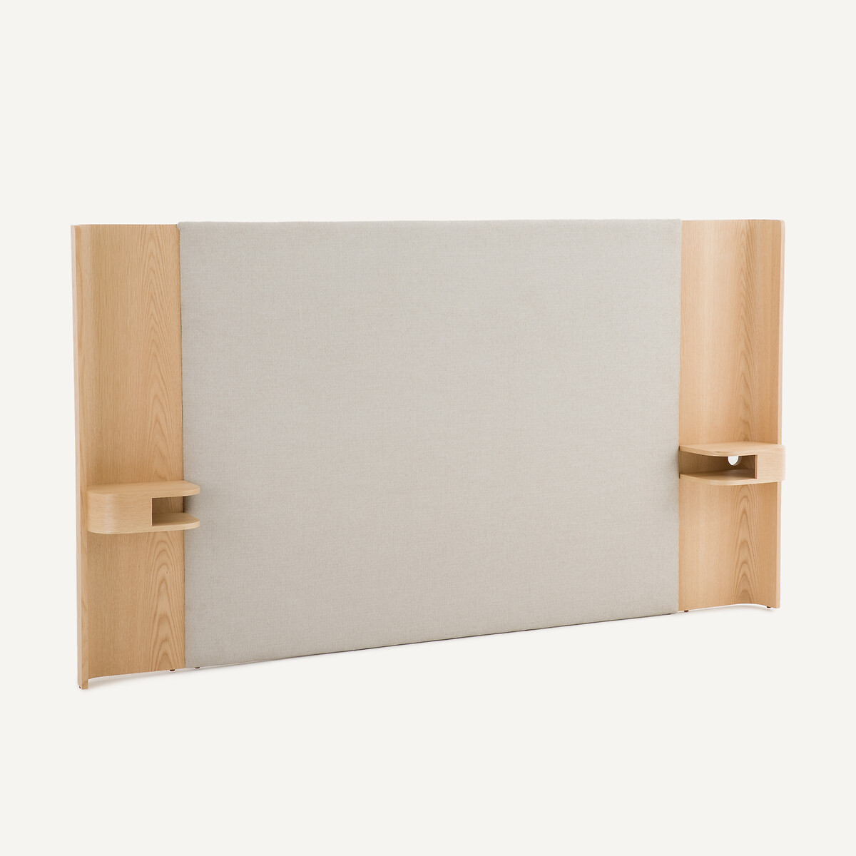 Abbas oak veneer headboard with integrated bedside tables beige/oak, AM.PM