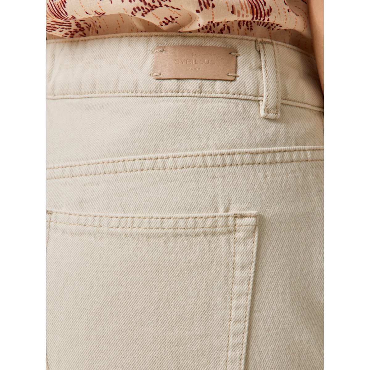 Jean mom  Claire coton biologique ecru, CYRILLUS