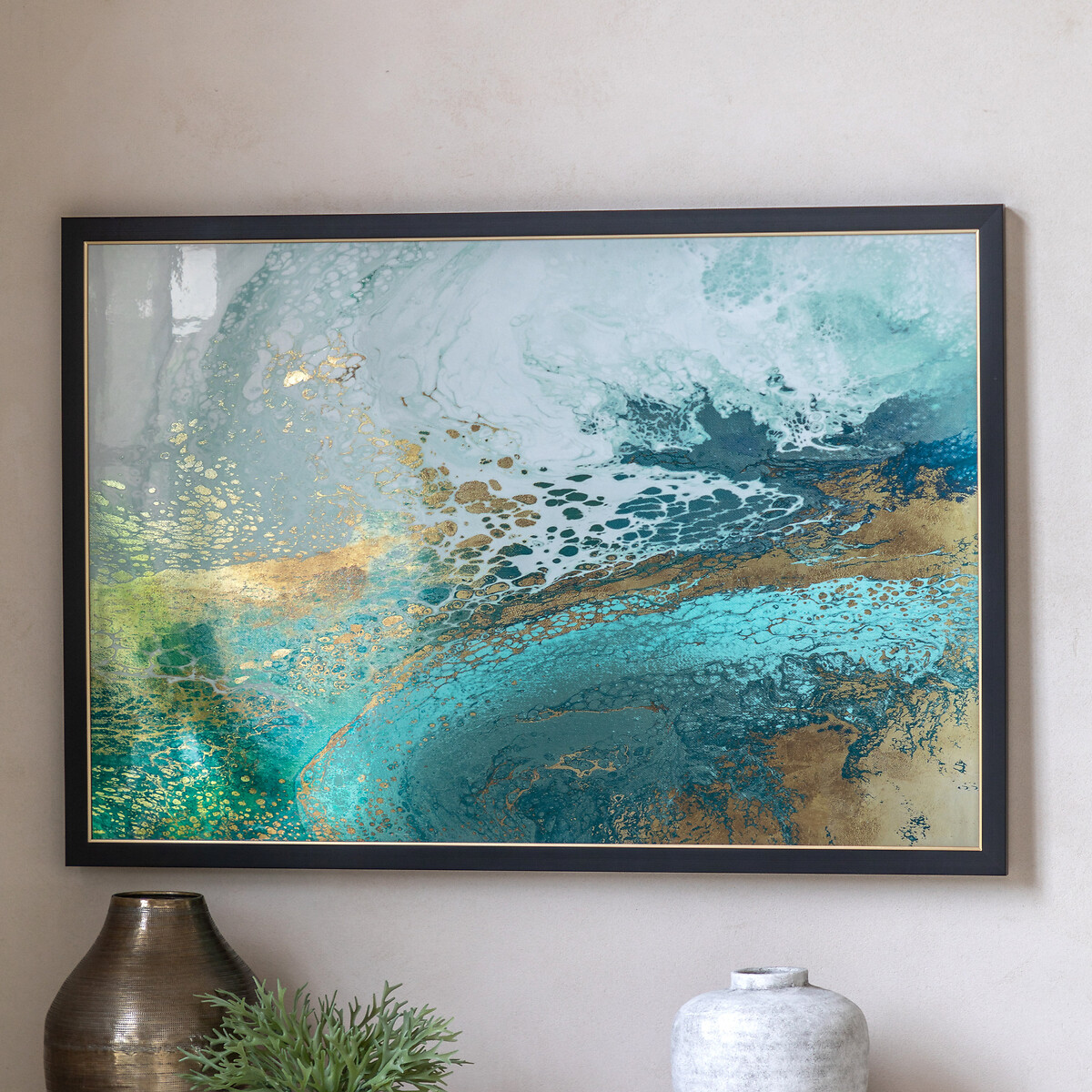 120x80cm Lagoon Framed Canvas blue, ÉDITÉ