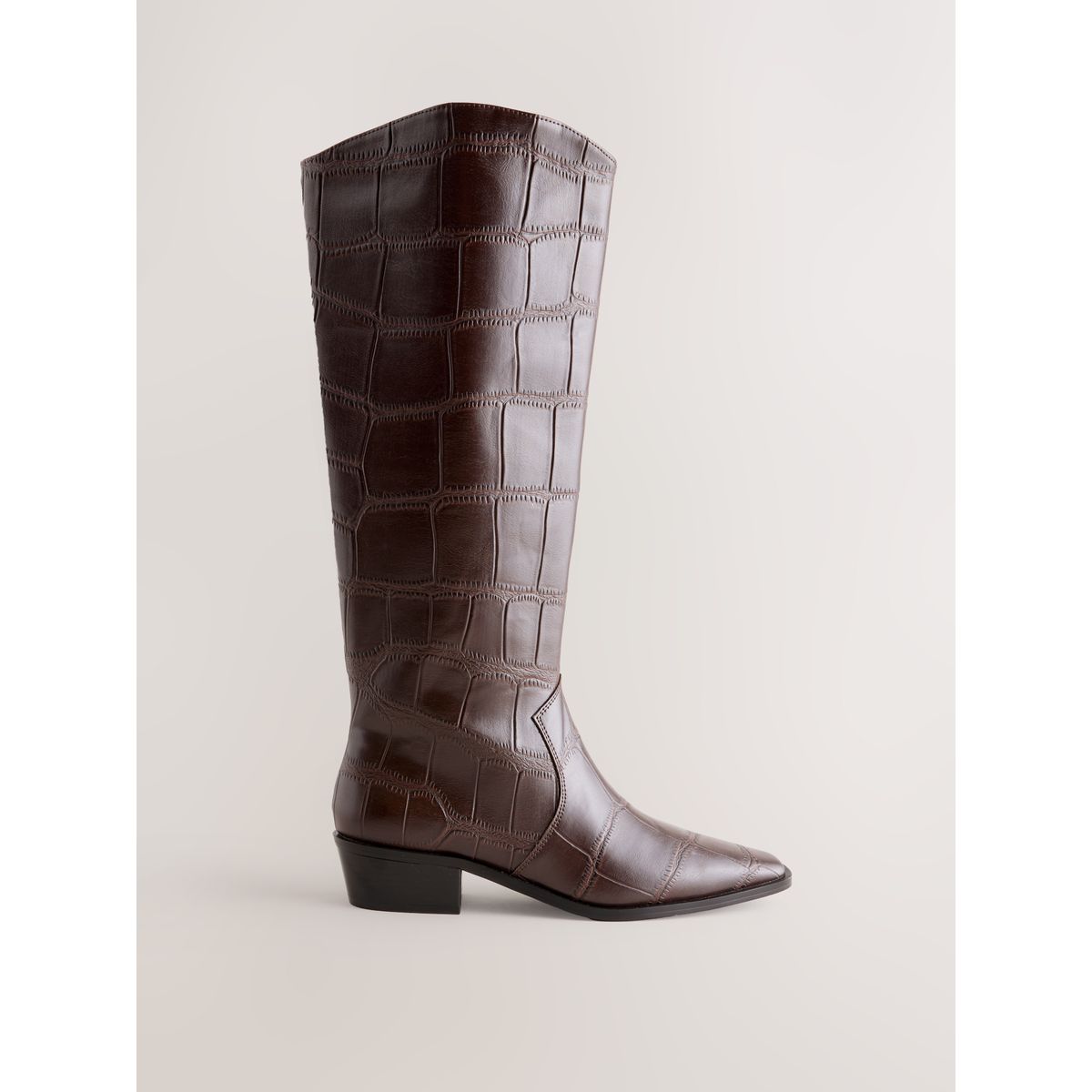 Bottes à bout ciselé forever comfort® crocodile en relief marron chocolat, NEXT