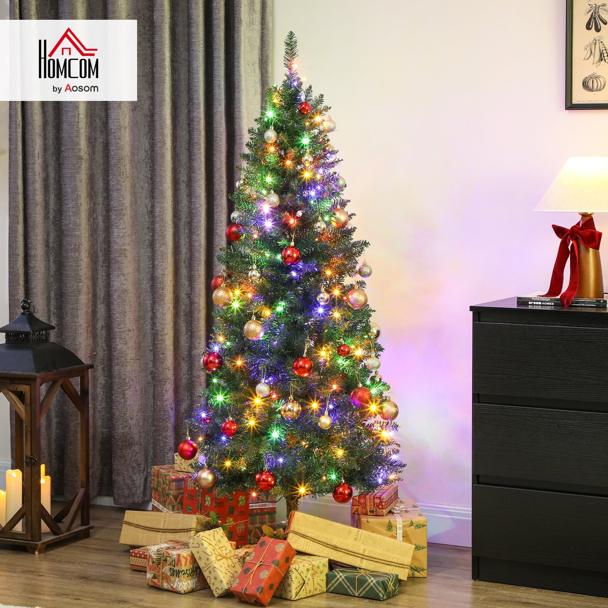 Sapin de Noël Plastique Vert vert, HOMCOM