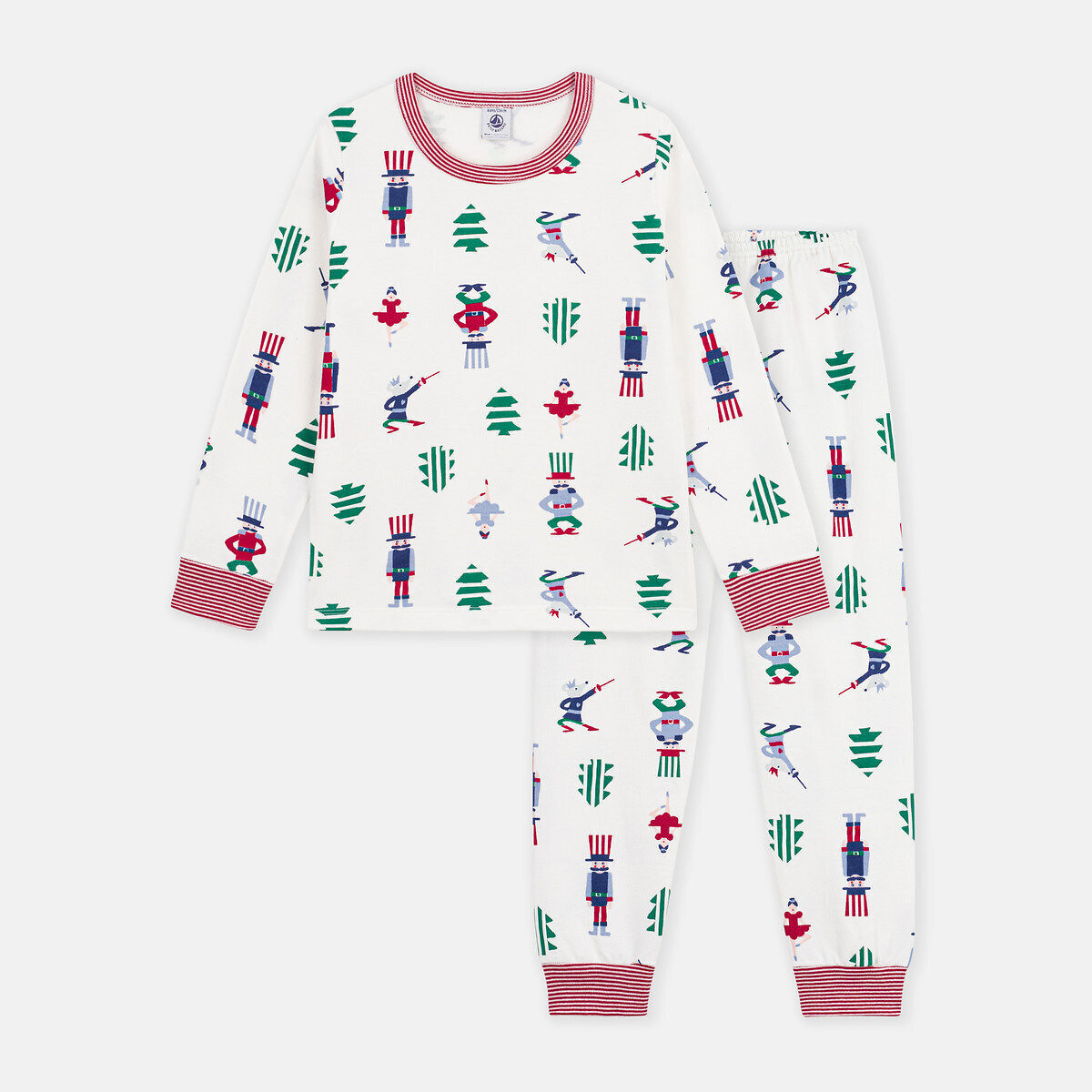 Pyjama en molleton, imprimé Casse-Noisette imprimé fond blanc, PETIT BATEAU