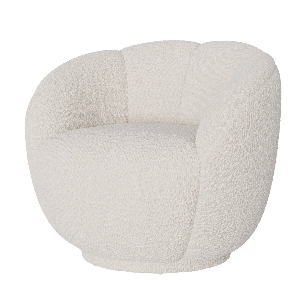 Fauteuil en tissu bouclé - YSÉ blanc, MAISON PAVANE