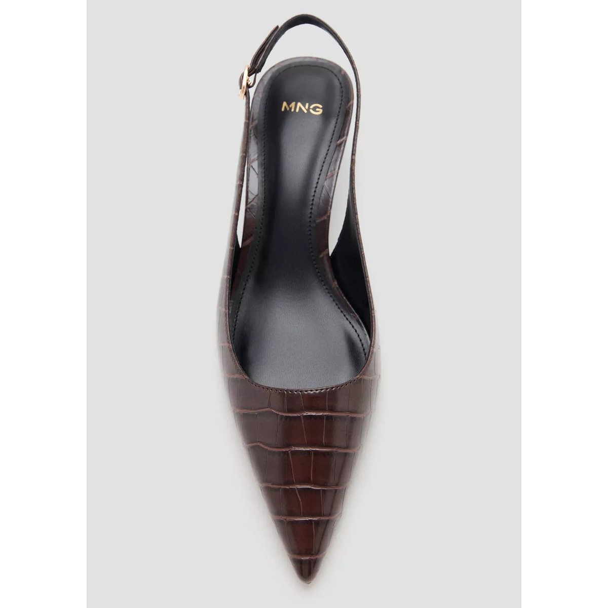 Chaussures talon effet croco bordeaux, MANGO