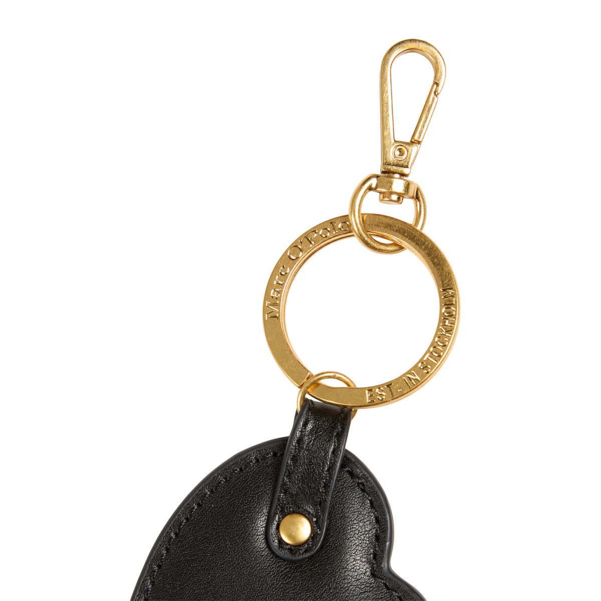 Porte-clés modèle Fabia en cuir de vachette de qualité supérieure noir, MARC O'POLO