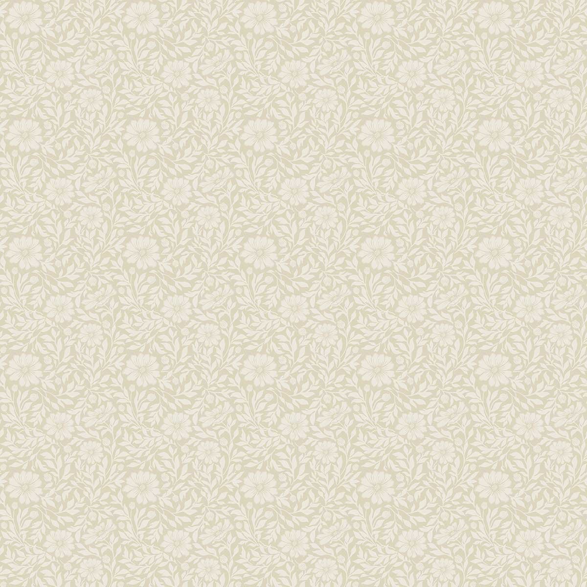 Papier peint floral tissé beige ivoire délicat beige, HEXOA
