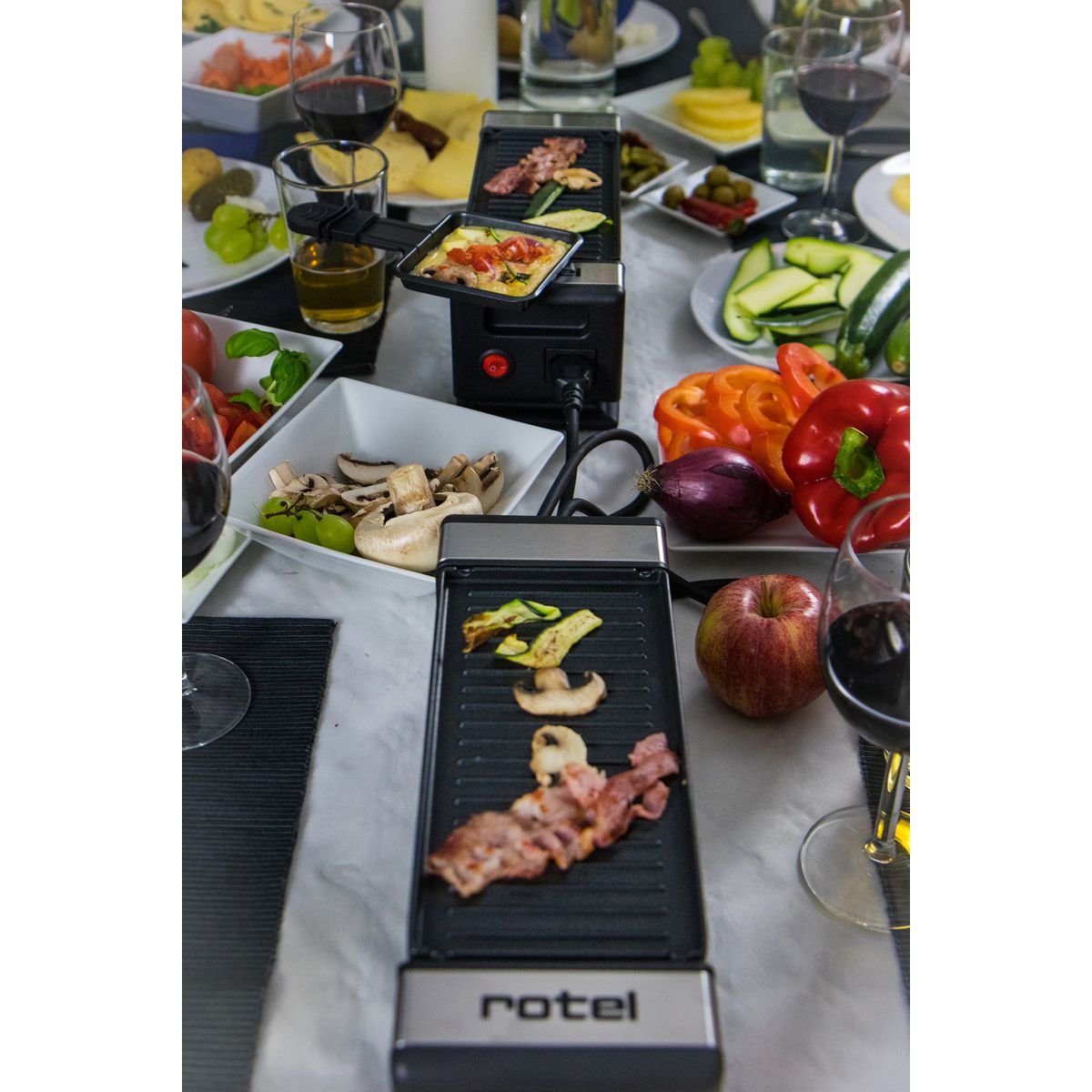 Lot de 2 appareils à raclette raccordables gris,noir, ROTEL