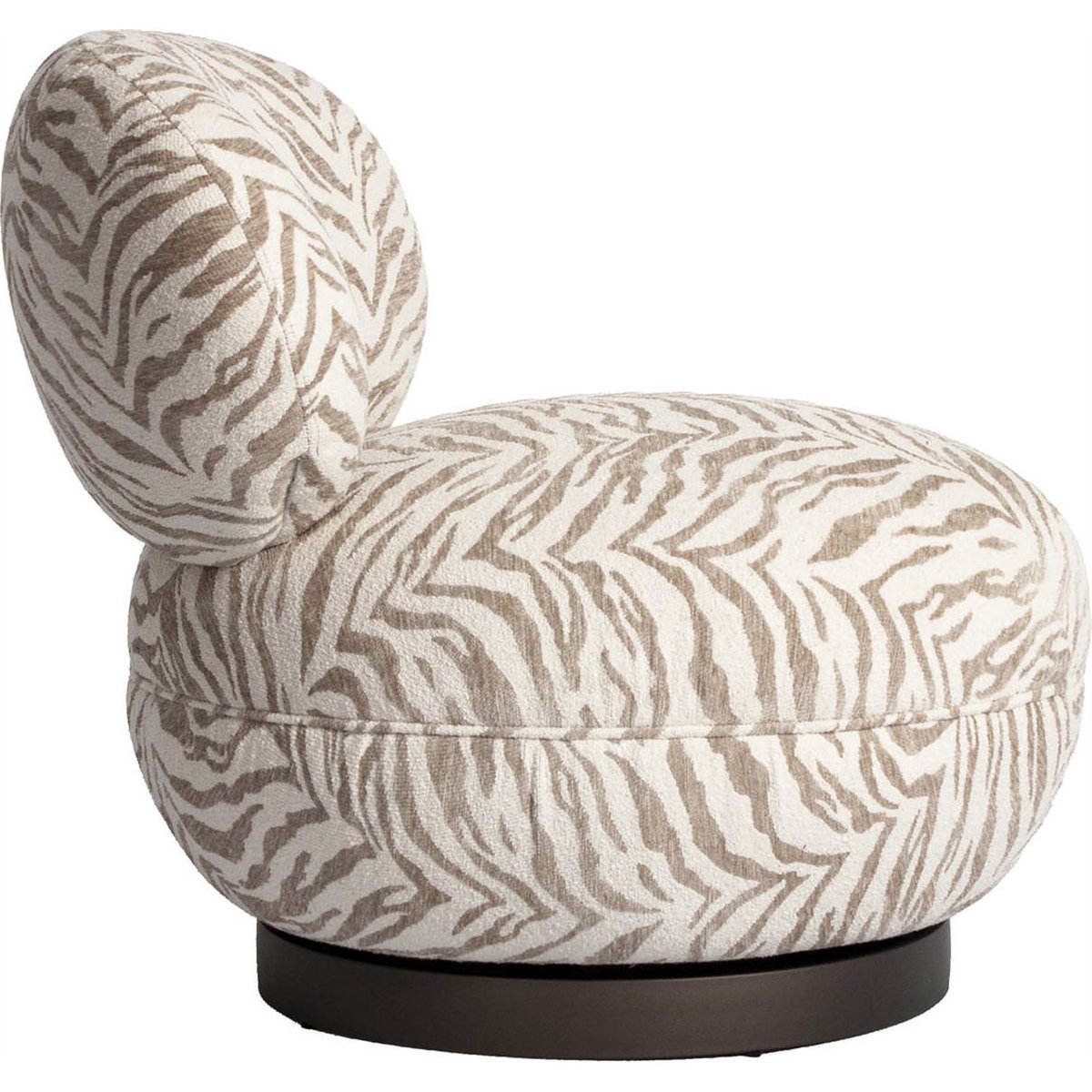 Fauteuil lounge pivotant motif tigre beige tigre, RECOLLECTION