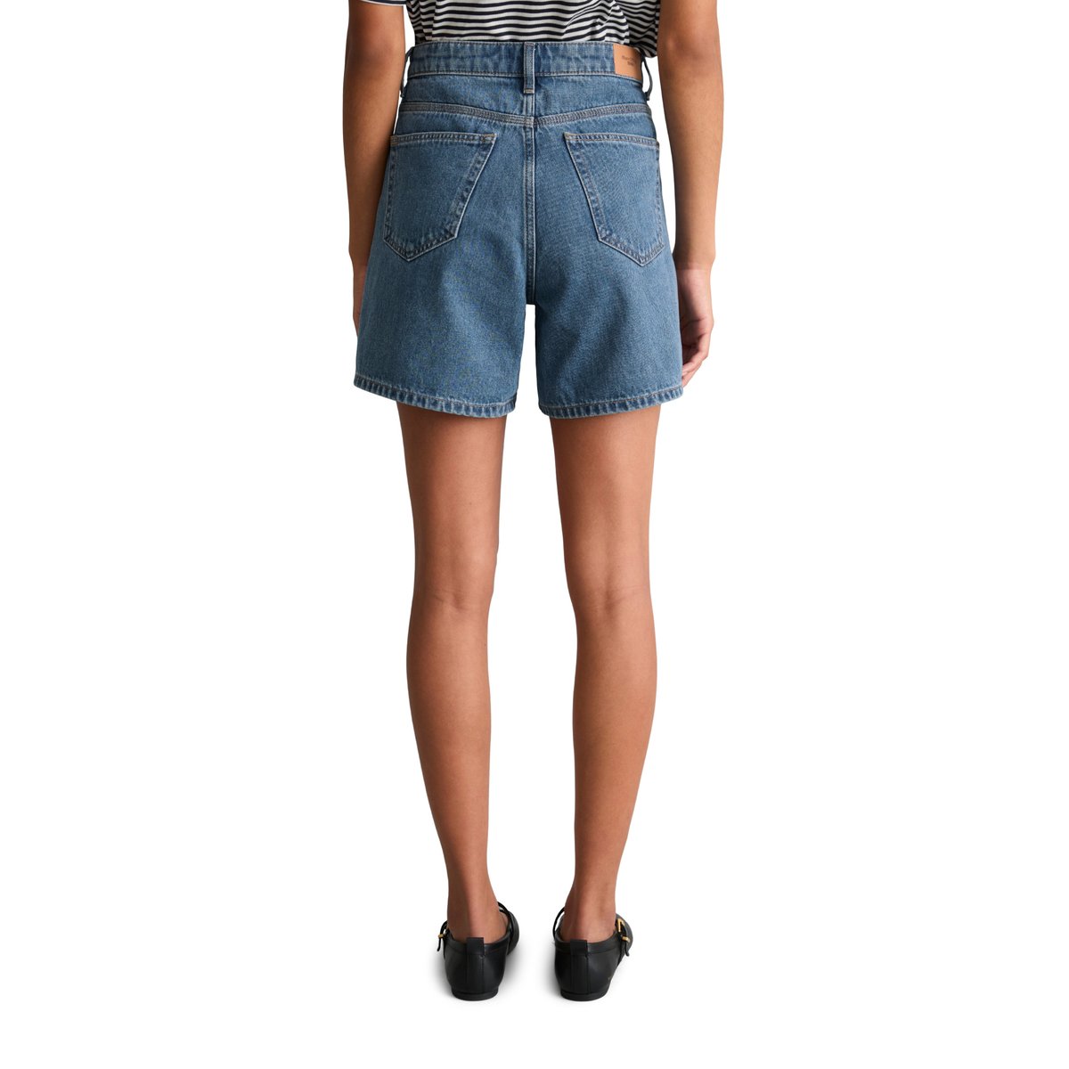Short en jean modèle Filda relaxed en denim rigide bleu moyen, MARC O’POLO DENIM