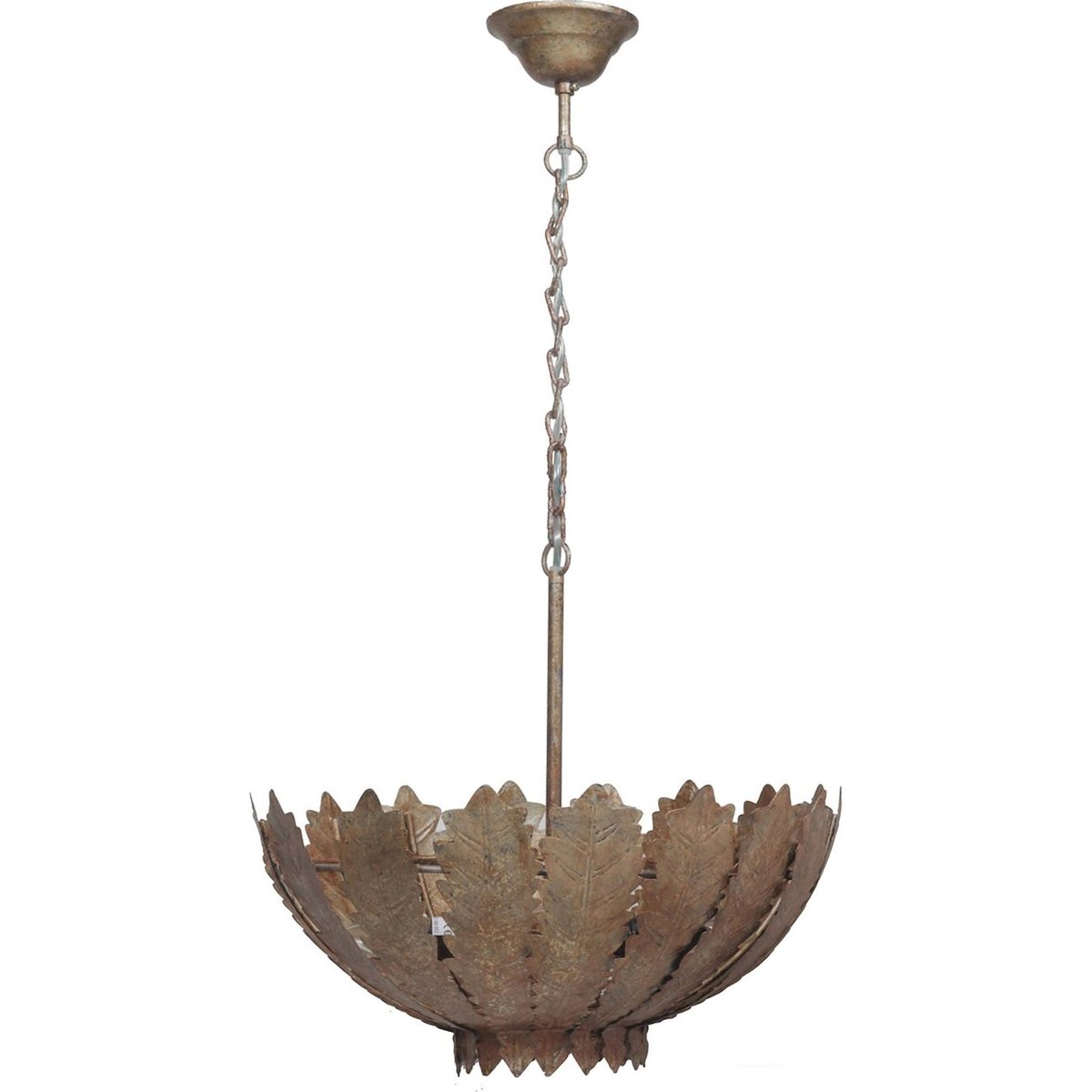 Suspension ajourée motif feuilles en fer doré doré patiné antique, ARTE ESPINA