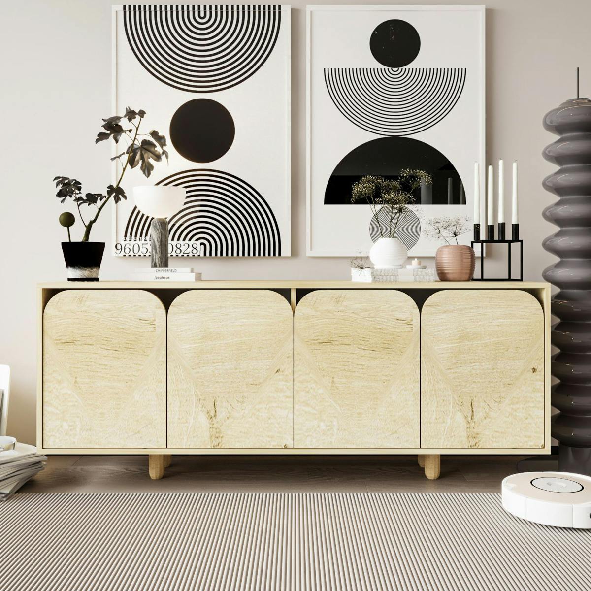 Buffet enfilade 180 cm - 4 portes VAREN chêne, PIER IMPORT