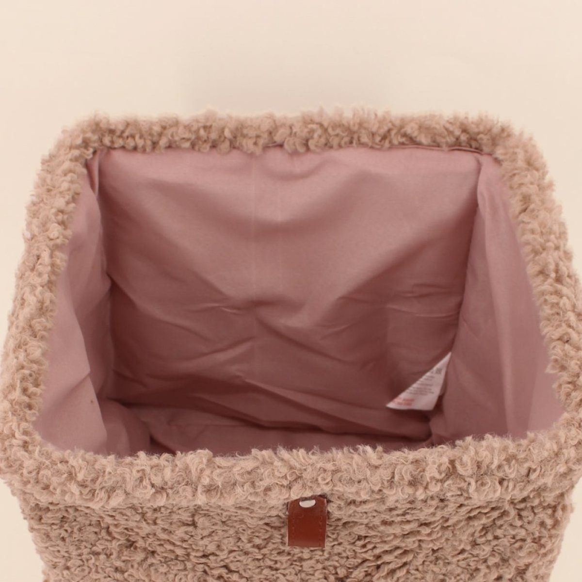 Cube de rangement bouclette taupe 31x31cm taupe, ORNAMI