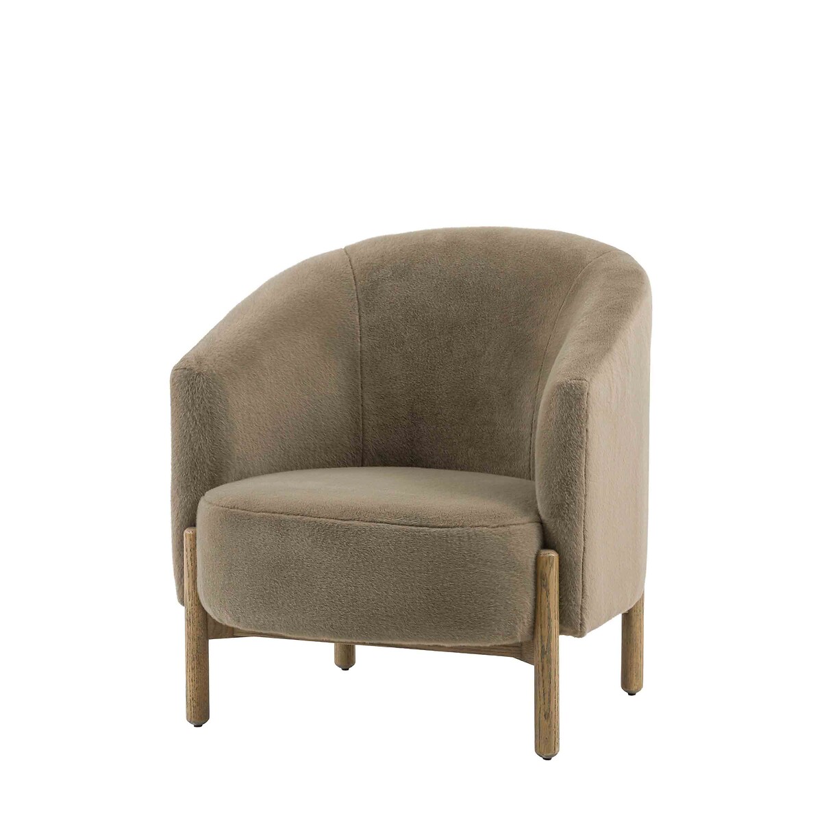 Tristan Faux Fur Tub Armchair khaki, ÉDITÉ